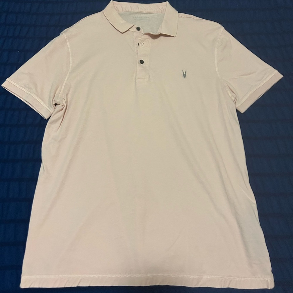 All Saints Light Pink Polo Shirt